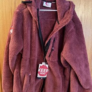 Cozy Maroon Sherpa Jacket